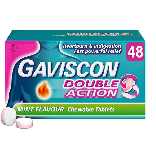 Gaviscon Double Action Heartburn Chewable Tablets